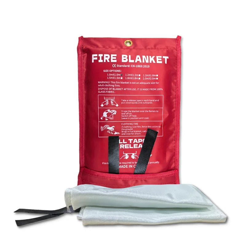 Household Grade Lightweight Odorless Tear Resistant Fiberglass Cloth EN1869 Certified Fire Safety Blanket 6FT X 6FT 0.4-3mm No